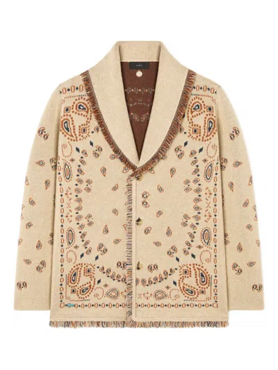 Alanui Jacquard Cardigan In Neutral