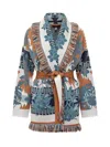 Alanui Jacquard Cardigan With Belt In Multi