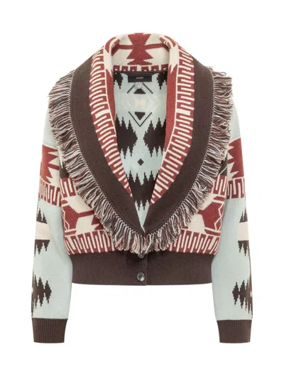 Alanui Jacquard Cardigan With Fringes In Multi