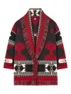 Alanui Jacquard Cashmere Cardigan Shawl Collar In Red