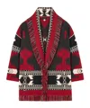 Alanui Jacquard Cashmere Cardigan Shawl Collar In Red