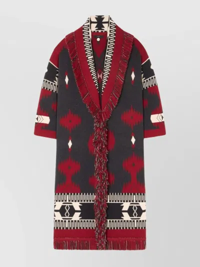 ALANUI JACQUARD WOOL LONG CARDIGAN WITH BELTED WAIST