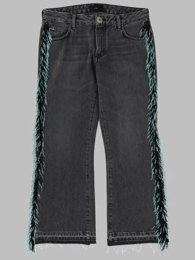 Alanui Jeans Con Frange Di Perline In Black