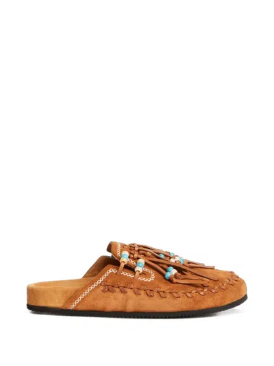 Alanui Journey Beaded Mules In Brown