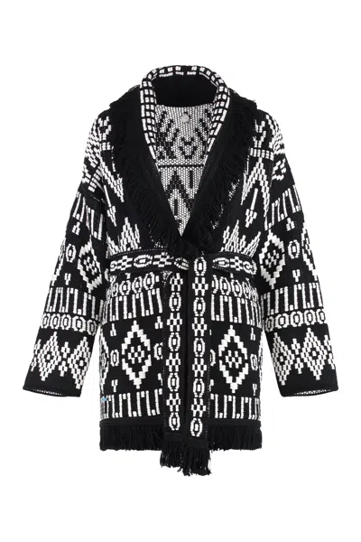 ALANUI ALANUI  JUNGLE BEAT BLACK/WHITE CARDIGAN