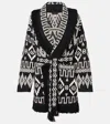 Alanui Geometric Patterned Virgin Wool And Cotton Cardigan In Black