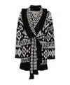 Alanui Geometric Patterned Virgin Wool And Cotton Cardigan In Black