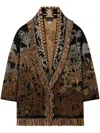 Alanui Jungle Toile De Jouy Cardigan Black-peca In Brown