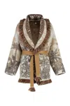 Alanui Jungle Toile De Jouy Wool Blend Cardigan In Multicolor