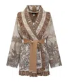 Alanui Jungle Toile De Jouy Wool Blend Cardigan In Nude