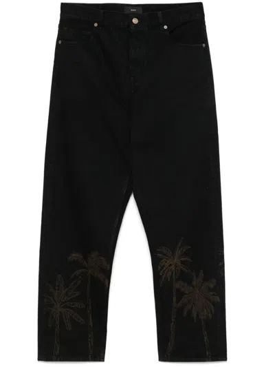 Alanui Jungle Toile De Jouy Jeans In Schwarz
