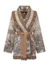 Alanui Jungle Toile De Jouy Wool Blend Cardigan In Chalk-almo
