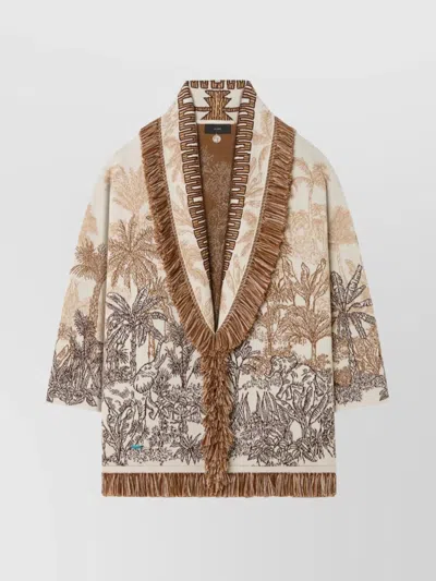 ALANUI JUNGLE TOILE DE JOUY WOOL BLEND CARDIGAN
