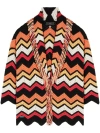 Alanui Kaleidoscopic Chevron Knit Cardigan In Orange