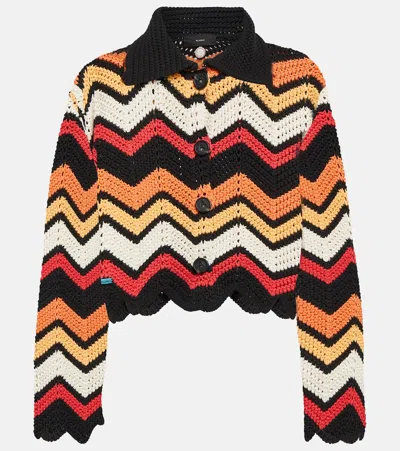 ALANUI KALEIDOSCOPIC CHEVRON COTTON-BLEND CARDIGAN