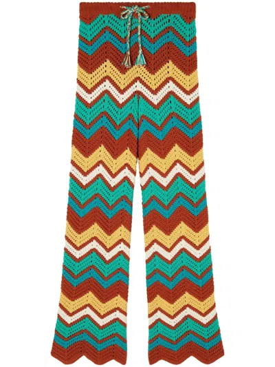Alanui Kaleidoscopic Chevron Pull-on Pants In Burnished