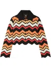 Alanui Kaleidoscopic Chevron Knitted Jacket In Black