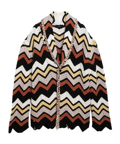 ALANUI KALEIDOSCOPIC CHEVRON-PRINT CARDIGAN