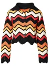 Alanui Kaleidoscopic Chevron Knitted Jacket In Multicolor