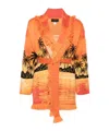 Alanui Jacquard Landscape Cardigan In Orange
