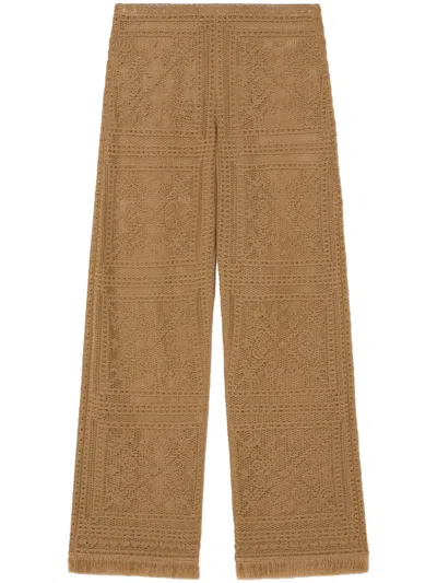 Alanui Kiss By The Book Trousers In Brown