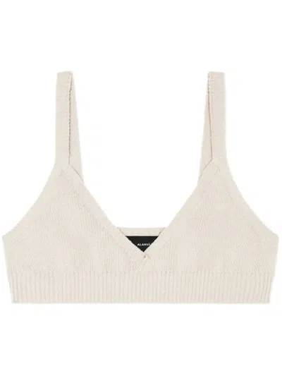 Alanui Knitted Cashmere Bralette In Neutrals