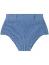 Alanui Knitted High-waisted Shorts In Blue