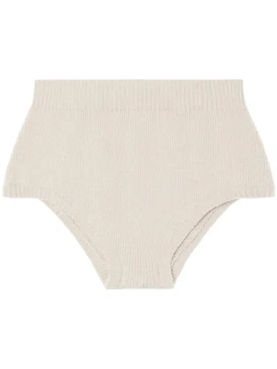 Alanui Gestrickte High-waist-shorts In Nude