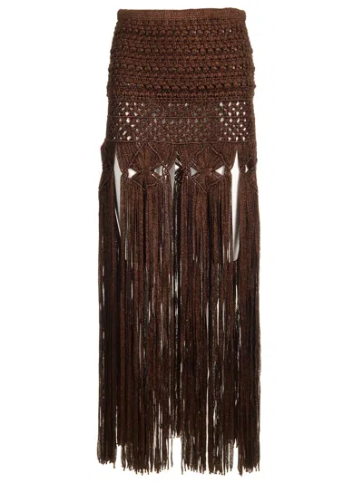 Alanui Knitted Skirt Knitwear Brown