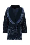 Alanui Embroidered Cashmere Bandana Cardigan In Blue