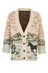 Alanui Graphic Pattern Long Sleeve Wool Cardigan In Multi