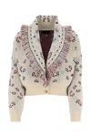 Alanui Jacquard Cardigan Embroidered Fringe Detailing In Printed