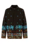 Alanui Wool Cardigan With Embroidered Palm Tree In Printed