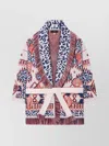 Alanui Knitwear Wrap With Fringed Shawl Collar In Multi