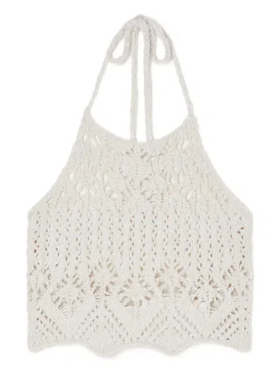 Alanui Lagoon Romance Cotton Top In White