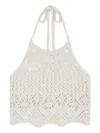 Alanui Lagoon Romance Cotton-blend Crochet Crop Top In White