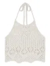 Alanui Lagoon Romance Cotton-blend Crochet Crop Top In White