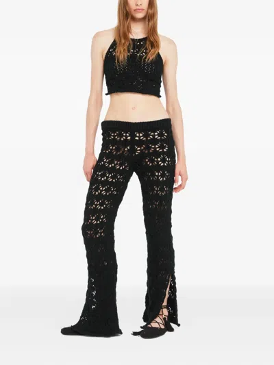 Alanui Gehäkelte Lagoon Romance Hose In Black