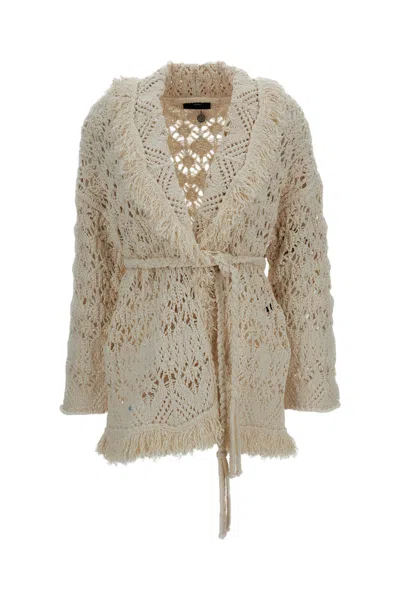 Alanui Lagoon Romance Knit Cardigan In Neutral