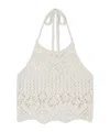 Alanui Lagoon Romance Cotton-blend Crochet Crop Top In White