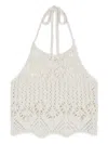 Alanui Lagoon Romance Cotton-blend Crochet Crop Top In White