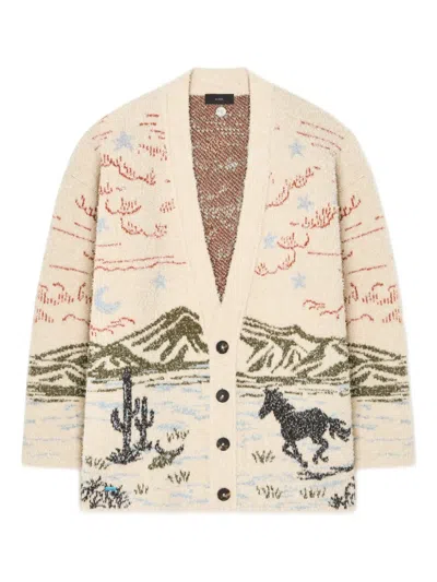 Alanui Landscape-horse Cardigan In Neutral