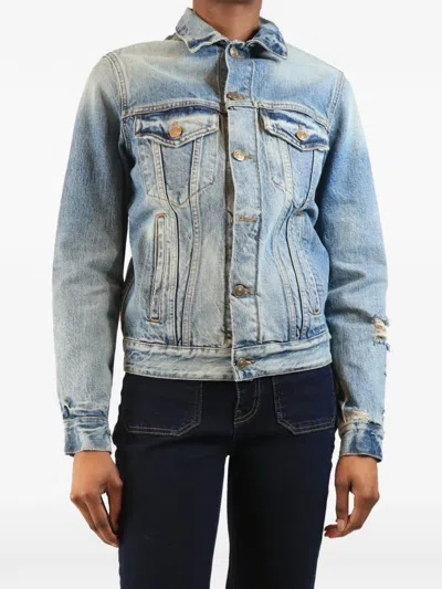 Pre-owned Alanui Landscape Knit Denim Jacket In Blue