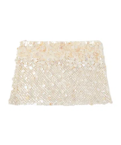 Alanui Light Between Palms Mini Skirt In Neutral