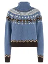 Alanui Light Blue Sweet Winter Turtleneck Sweater In Blue