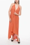 ALANUI LINEN CAPE DRESS WITH TIE DETAIL