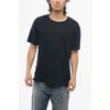 Alanui Linen Crew-neck T-shirt With Frayed Hem