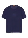 Alanui Linen T-shirt In Blue