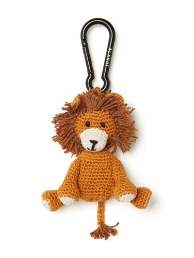 Alanui Lion Key Ring In Braun