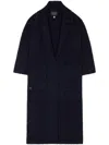 Alanui Logo-plaque Cashmere-silk Blend Cardigan In Blue